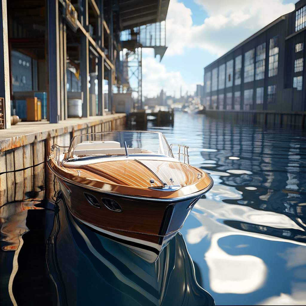 gammal.tech_Photorealistic_of_modern_boat_in_dock_--personali_2cc6072e-ab91-488d-800b-56482e57ef41_2.png